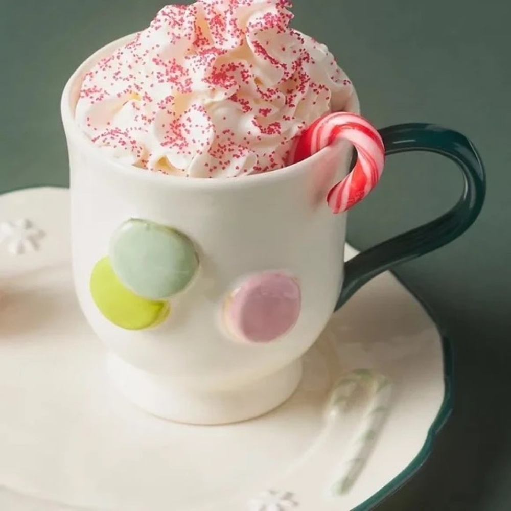 NWT Anthropologie HOLIFAYE STONEWARE MUG Christmas